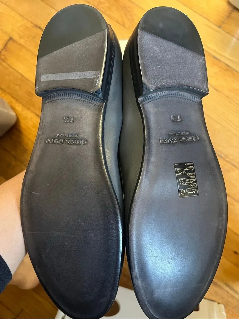 Giorgio Armani Leather Penny Loafers Size 8.5 - New